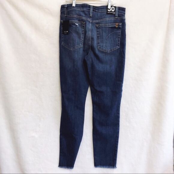 Joe's Charlie Navy High-Rise Distressed Skinny Jeans - Picture 3 of 6